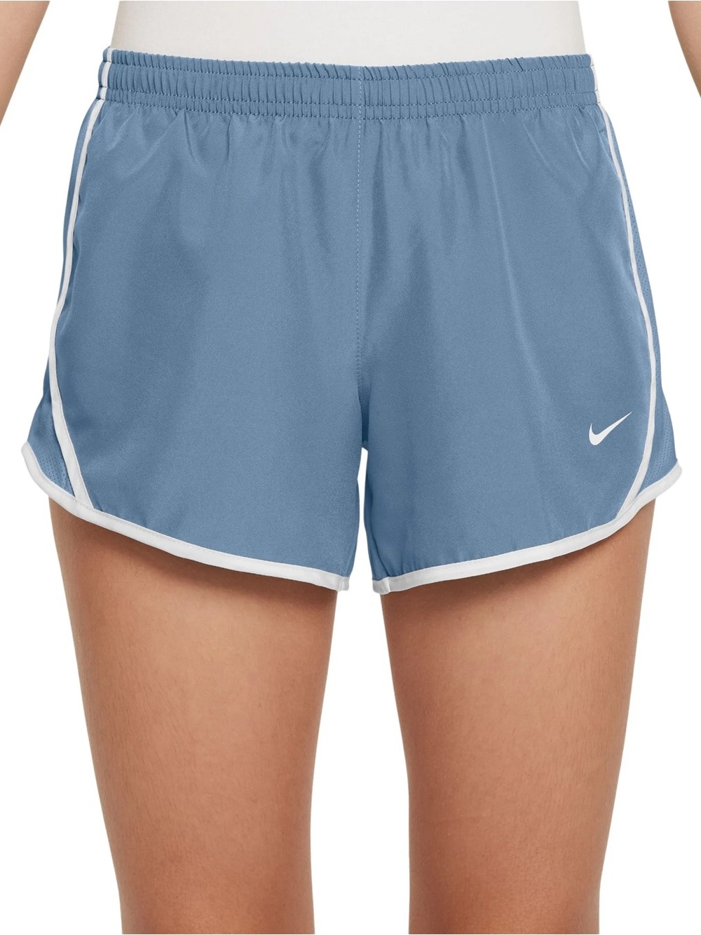 Nike Women's Blue Tempo Running Shorts with White Trim
